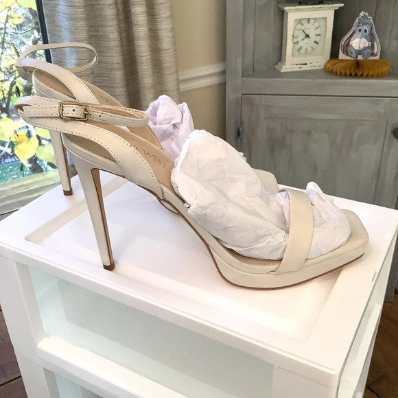 NWT Nine West Beige Zadie Square Toe Stiletto Size 9.5 - Picture 4 of 8